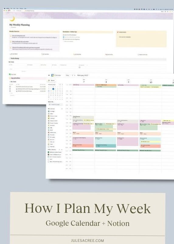 🌸 🌸 pro digital dashboard: How I Plan My Week | Notion + Google Calendar Workflow