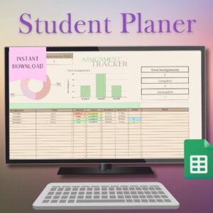 👰 💌 pro digital dashboard: Student Planner Template | Google Sheets Academic Planner Design