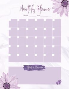 Purple Floral Minimal Monthly Planner | Free Planner Design — 🖇️ 🖇️ secret to staying productive
