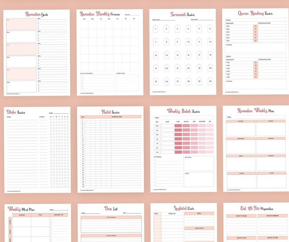 Ramadan Planner Printable — 25 Free Templates — 🪄 🪄 romanticize your routine