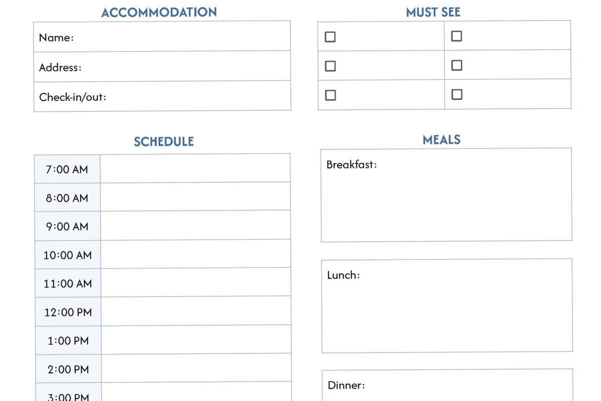 🪄 🪄 Road Trip Itinerary Planner for Your Vacation Calendar | ultimate printable checklist