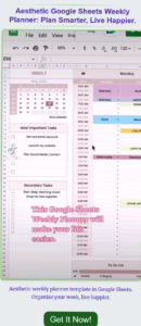 🌿 🌿 romanticize your routine: Aesthetic Google Sheets Weekly Planner: Plan Smarter, Live Happier.