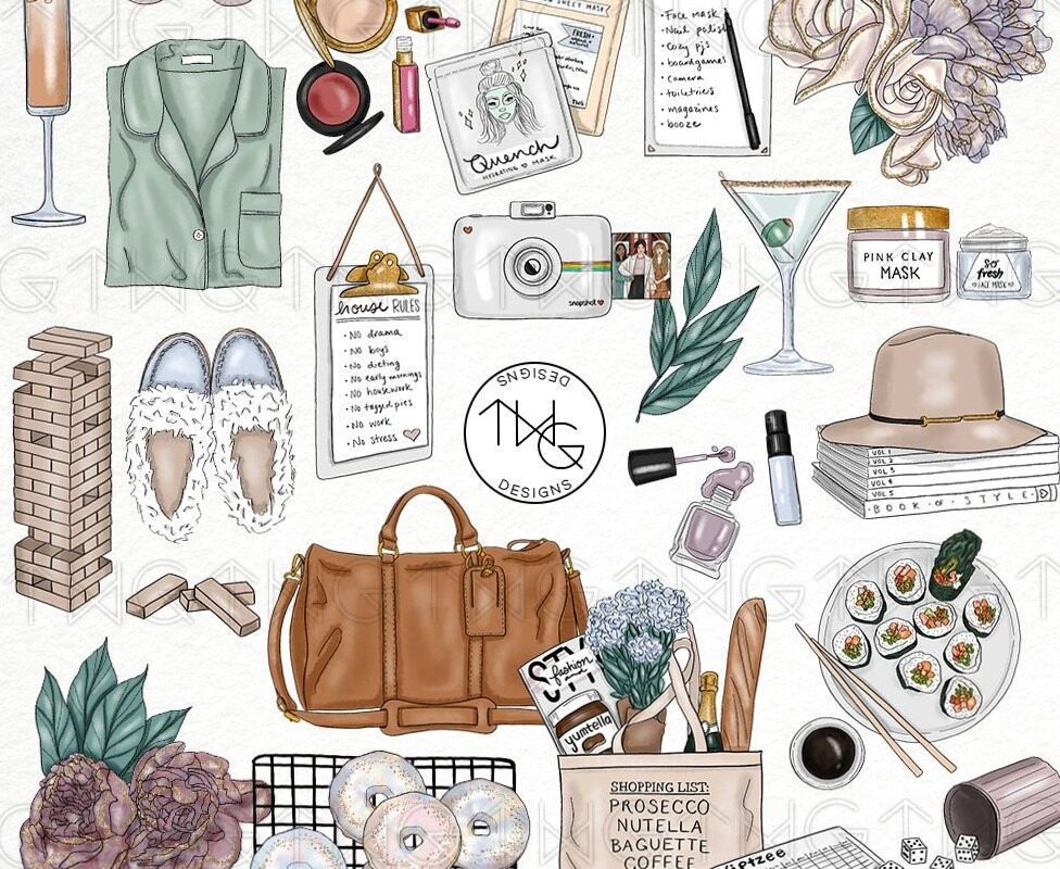 🖌️ 🌈 romanticize your routine: Best Friends Watercolor Planner Stickers & Outfit Clipart