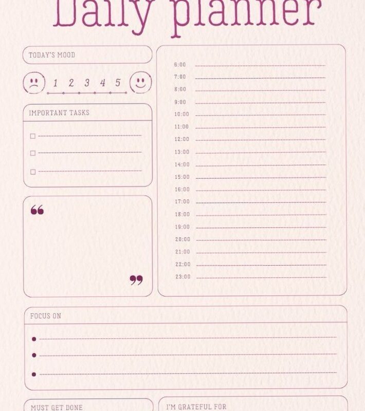 📅 📁 romanticize your routine: Daily Routine Planner Free Printable for Effective Time Management
