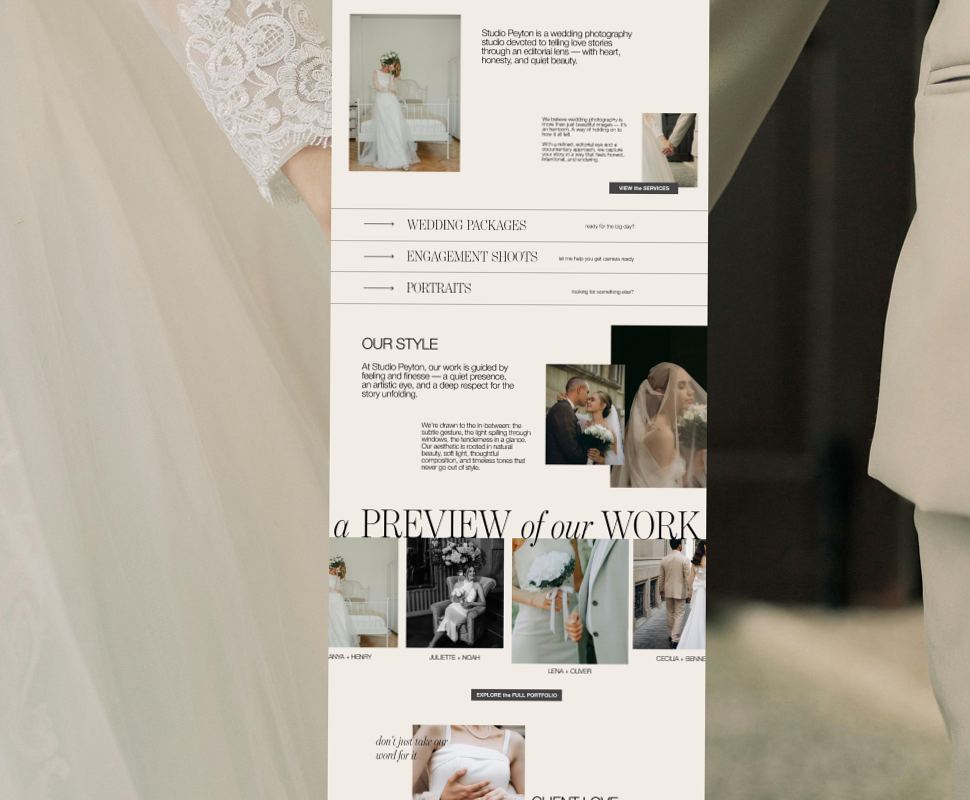 🎀 🌿 romanticize your routine: Editorial Elegance: Luxury Wedding Photography Website Design