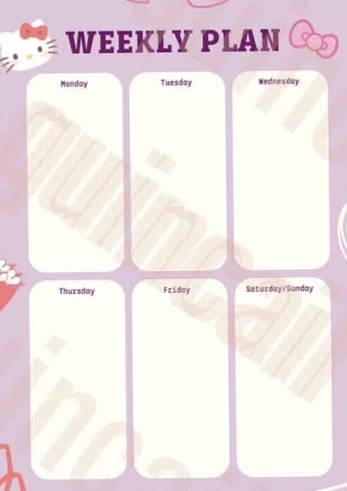 💎 🎨 romanticize your routine: Hello Kitty Weekly Plan — Dream Life Manifestation Digital Planner