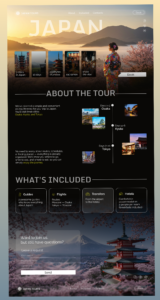 📁 📅 romanticize your routine: Japan Tour Landing Page Design | Creative Digital Asset