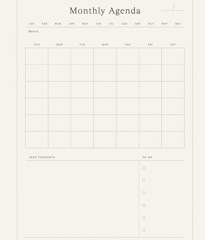 🪄 🎨 romanticize your routine: Minimalist Monthly Planner for Goals & Productivity