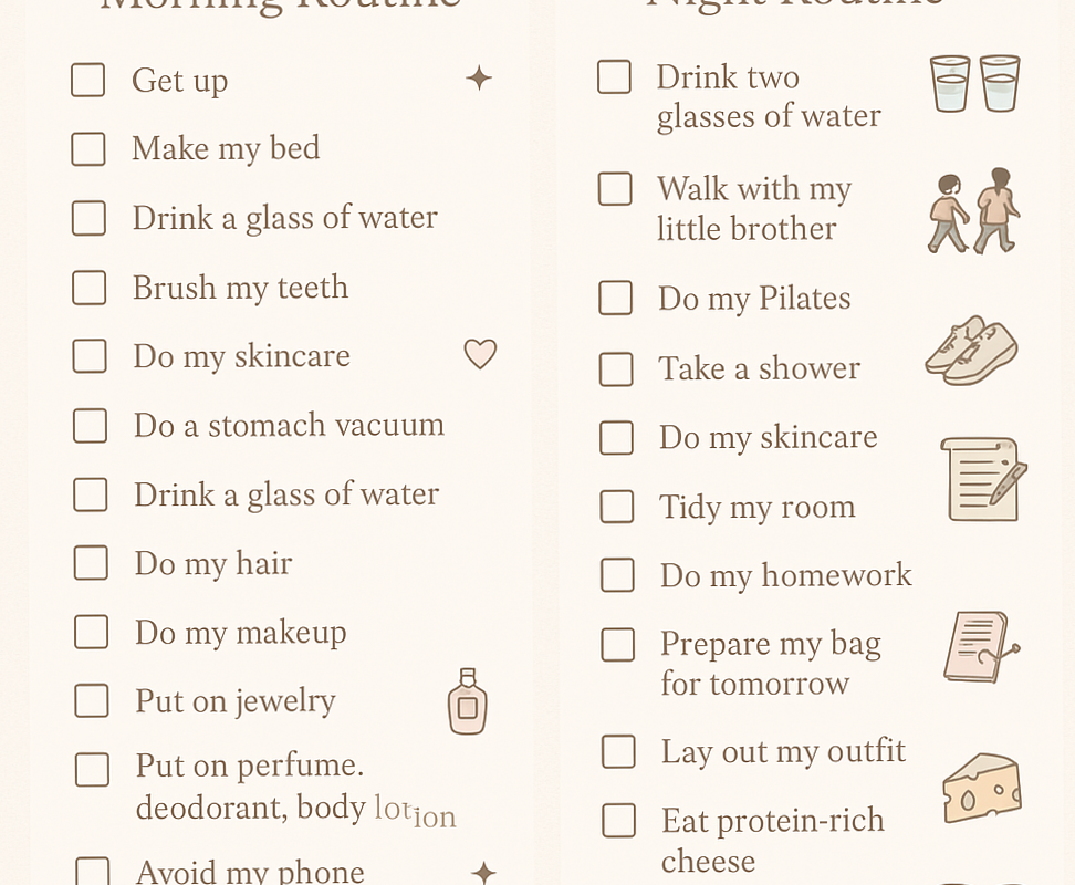 🖌️ 💎 romanticize your routine: Morning & Night Routine Planner Templates for Digital Design