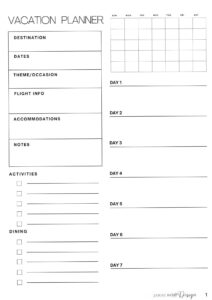 📝 📝 romanticize your routine: Printable Vacation & Car Trip Planner Bundle with Outfit & Packing Lists