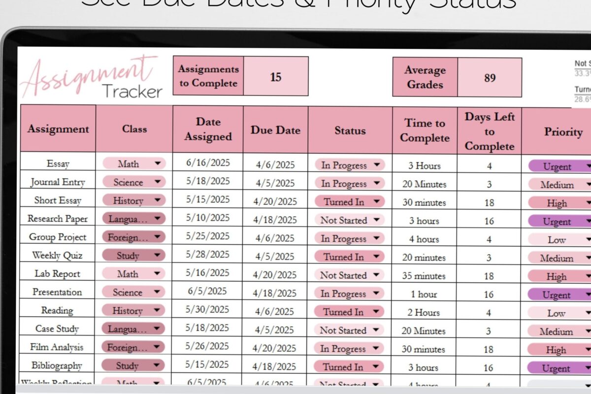 🕯️ 🎀 romanticize your routine: Student Planner Templates for Google Sheets & Excel