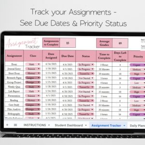 🕯️ 🎀 romanticize your routine: Student Planner Templates for Google Sheets & Excel