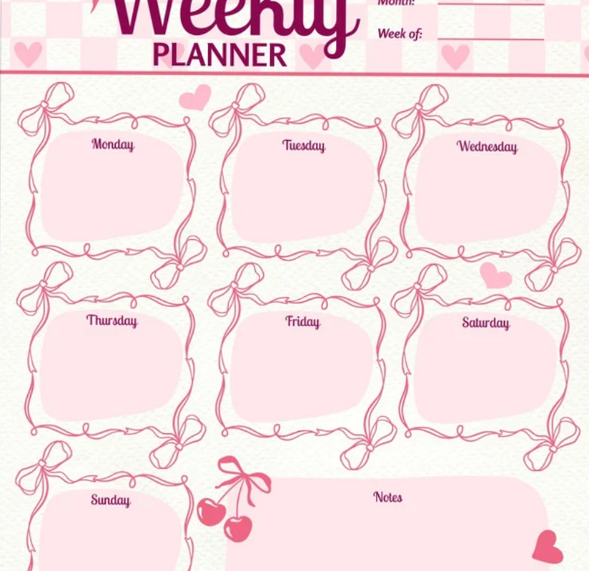 🥂 🌸 romanticize your routine: That Girl Weekly Planner | Pink Aesthetic Life Organizer