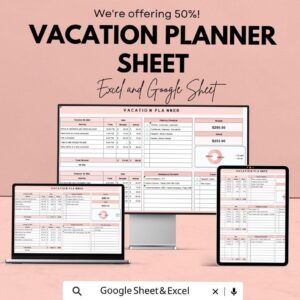 🎀 ✨ romanticize your routine: Ultimate Vacation Planner Sheet | Excel & Google Sheets Template