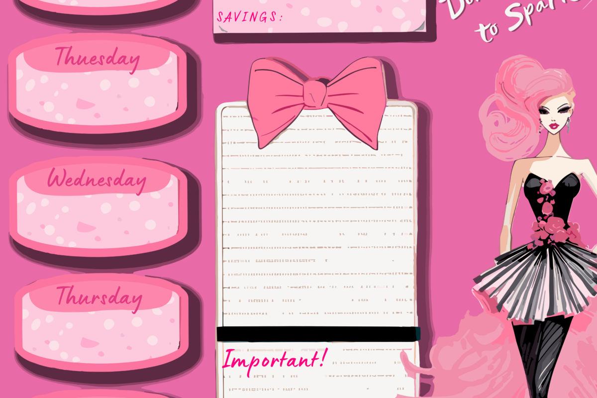 ✨ 🕯️ romanticize your routine: Weekly Planner Pink Doll Bar Design
