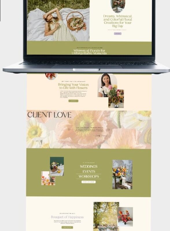 Romee Showit Template for Florists & Wedding Planners – Fun & Colorful — 📊 📁 secret to staying productive