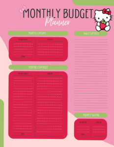 📅 📝 seamless organization hack: Hello Kitty Monthly Budget Planner | Aesthetic Finance Tracker