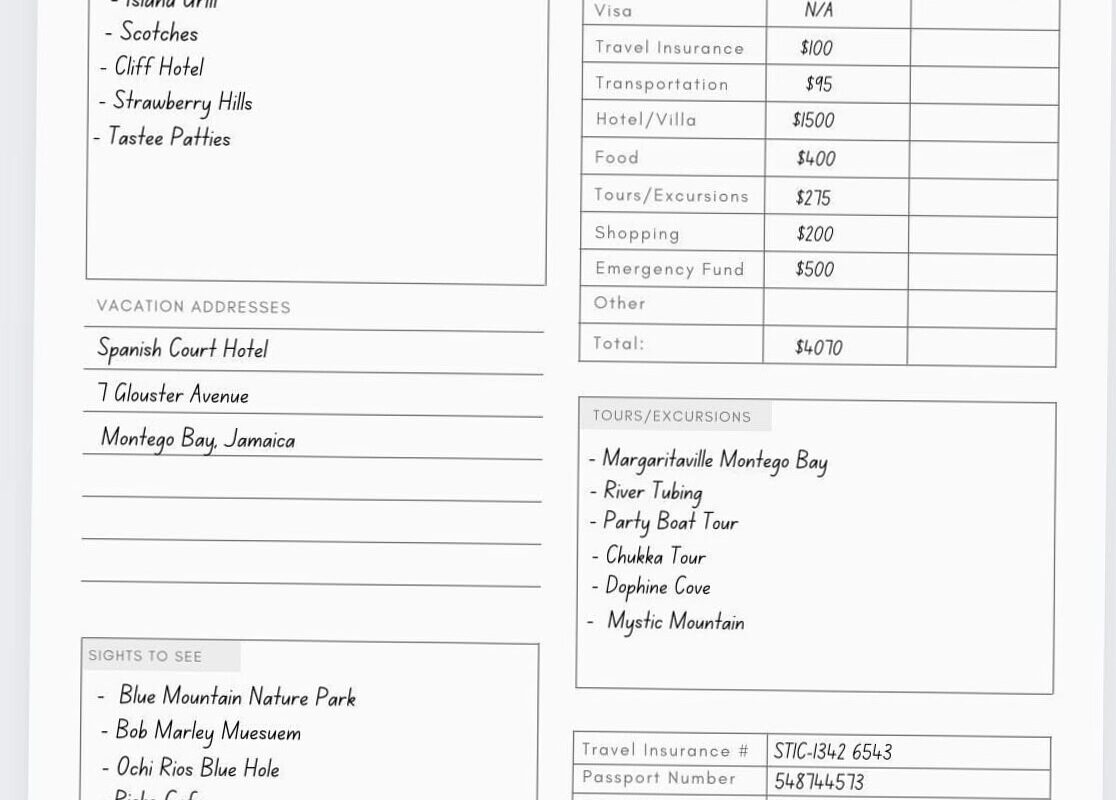 🎨 🌈 seamless organization hack: Travel Planner Journal & Printable Itinerary Insert | Happy Planner Design