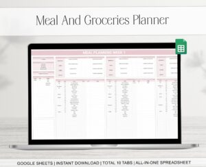 🪄 📍 seamless organization hack: Weekly Meal Planner & Grocery Tracker Template
