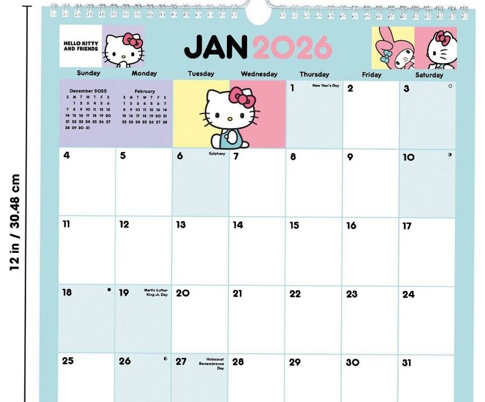🎨 🎨 secret to staying productive: Trends International 2026 Hello Kitty Spiral Calendar