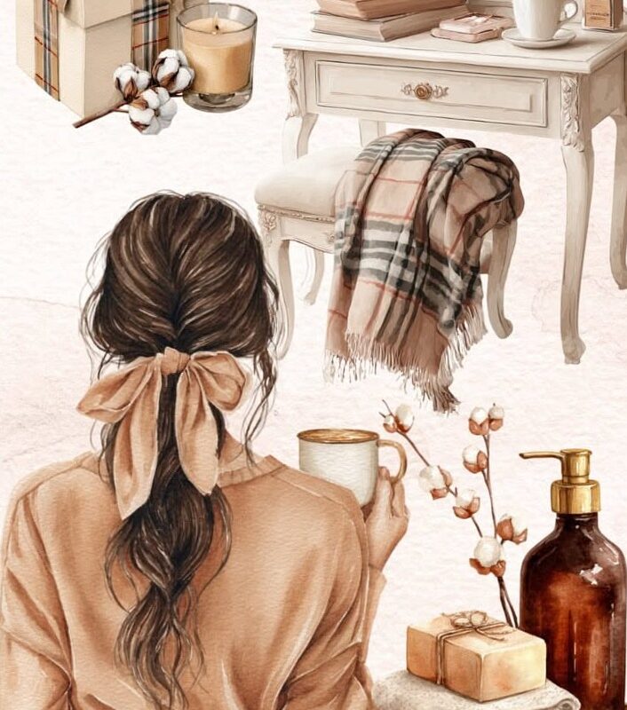 📊 📁 secret to staying productive: Watercolor Coffee Spring Stickers for Scrapbooking & Planners