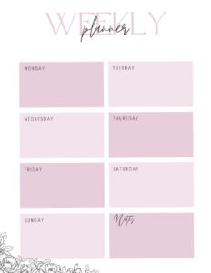🖌️ 📍 secret to staying productive: Cute Pink Weekly Planner Template for Organized Planning