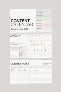 🕯️ ☁️ secret to staying productive: Free 2026 Content Planner Template — Kinley Creative