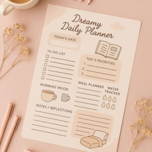 📍 🪄 secret to staying productive: Cozy A4 Daily Planner Printable Front & Back Included