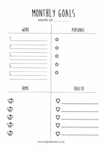 🌿 🌿 secret to staying productive: Monthly Goals Planner | Creative Digital Design Templates