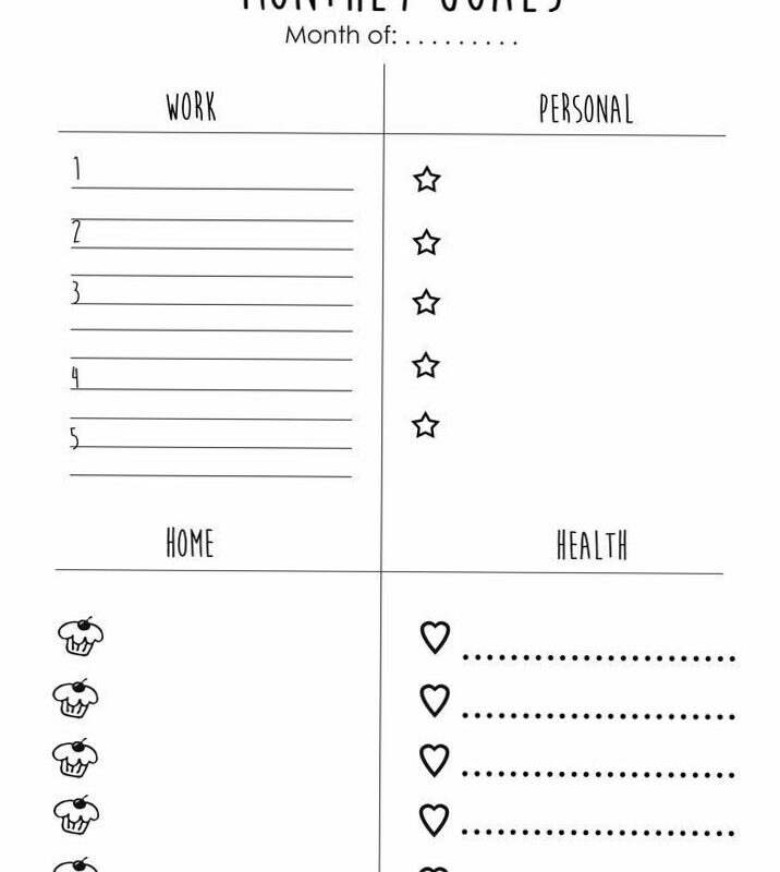 🌿 🌿 secret to staying productive: Monthly Goals Planner | Creative Digital Design Templates