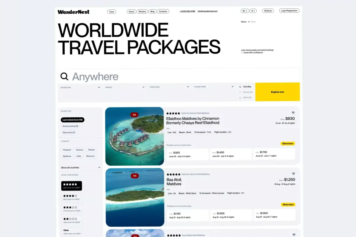 🍰 🌸 secret to staying productive: WanderNest: Digital Design for Travel Agency Websites