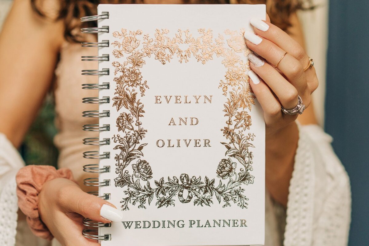 🎀 🌿 secret to staying productive: Gold Wedding Planner Book | Retro Flowers & Personalized Bridal Planner