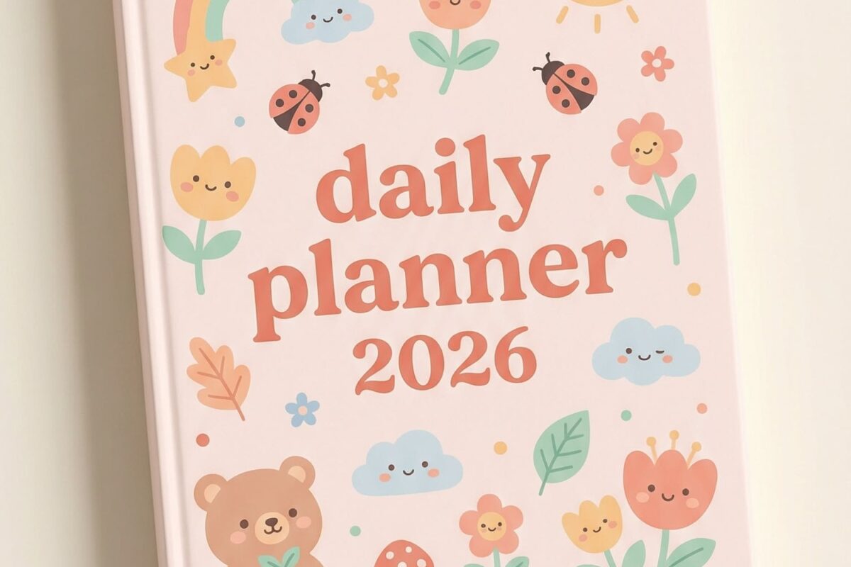 🖌️ 🎨 secret to staying productive: Cute Daily Planner 2026 | Printable Aesthetic Cover Design