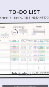 🌈 🎨 secret to staying productive: Free Google Sheets To Do List Template for Task Management & Productivity