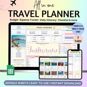 🌸 💍 secret to staying productive: Effortless Travel Planning with Google Sheets: Your Complete Trip Organizer