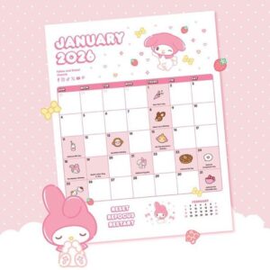 🌿 🌿 secret to staying productive: My Melody 2026 Calendar Printable | Sanrio US Design