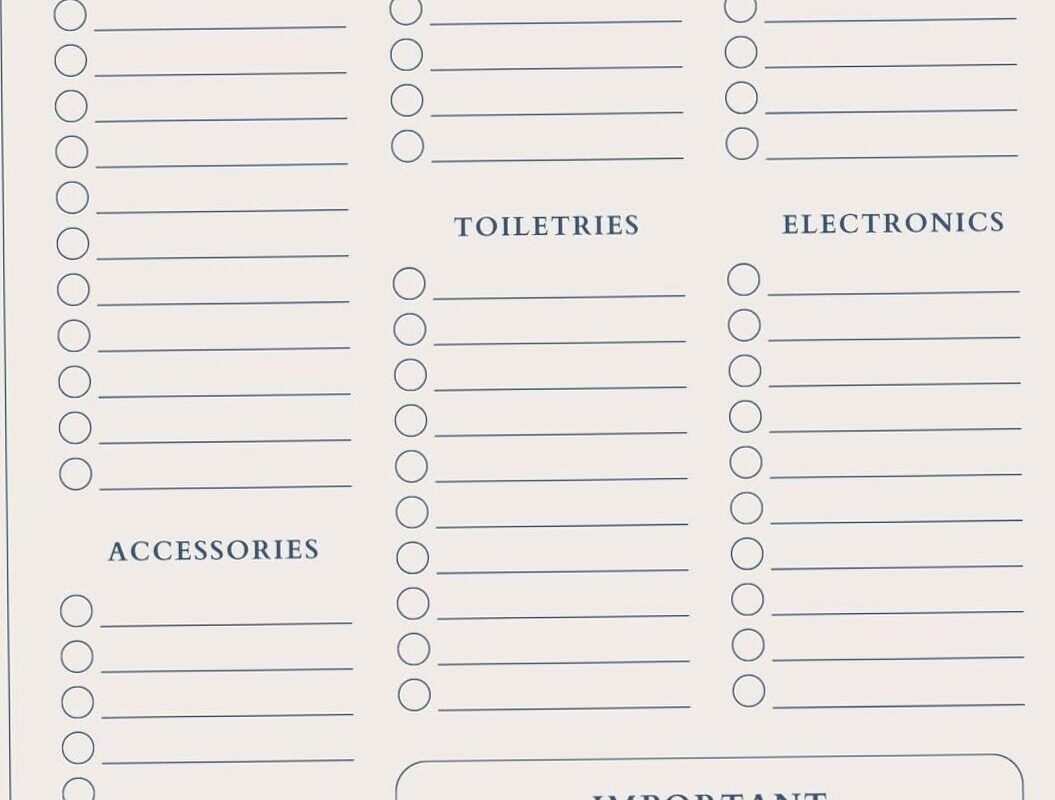 🌈 🪄 secret to staying productive: Blank Travel Packing List Template for Digital Design & Planners – Romanticize Your Routine