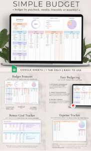 Simple Budget Planner Spreadsheet for Google Sheets — 📊 📅 pro digital dashboard