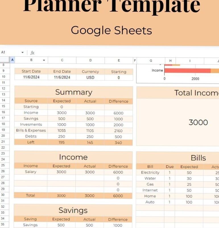 🪄 🎨 Simple Monthly Budget Planner for Google Sheets | romanticize your routine