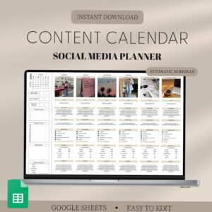 Social Media Content Calendar Planner — Google Sheets — 🖇️ 📊 only tool for life admin