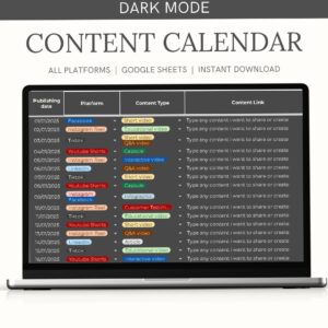 🎀 ✨ Social Media Content Calendar Template Google Sheets Monthly & Yearly Marketing Planner for Instagram — Digital Design, Planners, Creative Assets | romanticize your routine