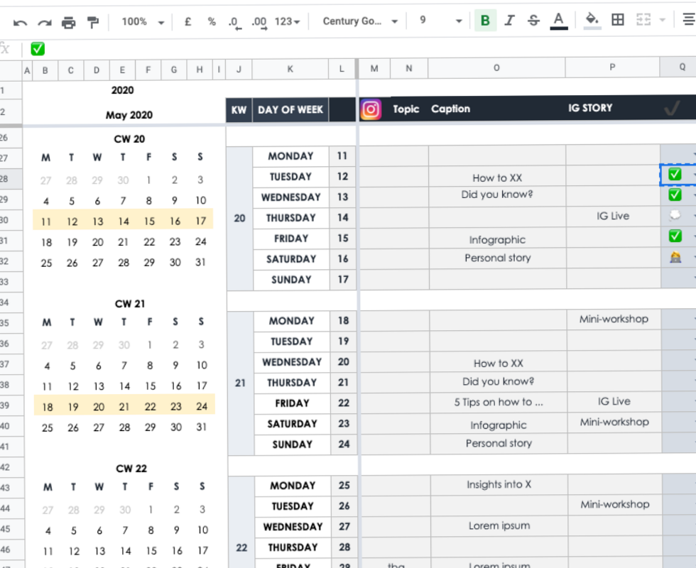 Social Media Editorial Calendar 2020 | Budget Templates & Resources for Google Sheets — 👰 💌 2026 efficiency hack