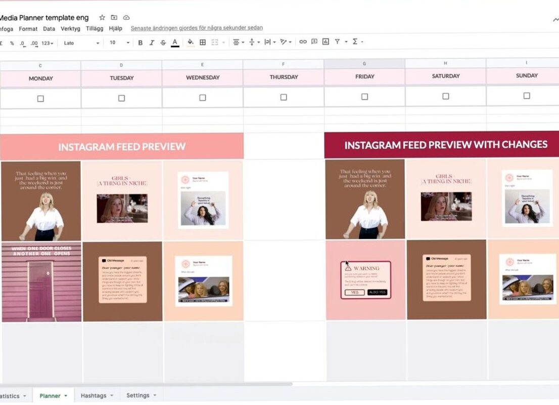 📝 📌 Social Media Planner — Feed Preview | stay inspired all year long