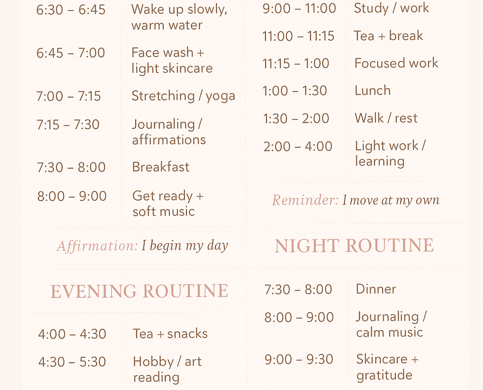 📁 📊 Soft Girl Daily Routine Planner Digital Design | dream life manifestation