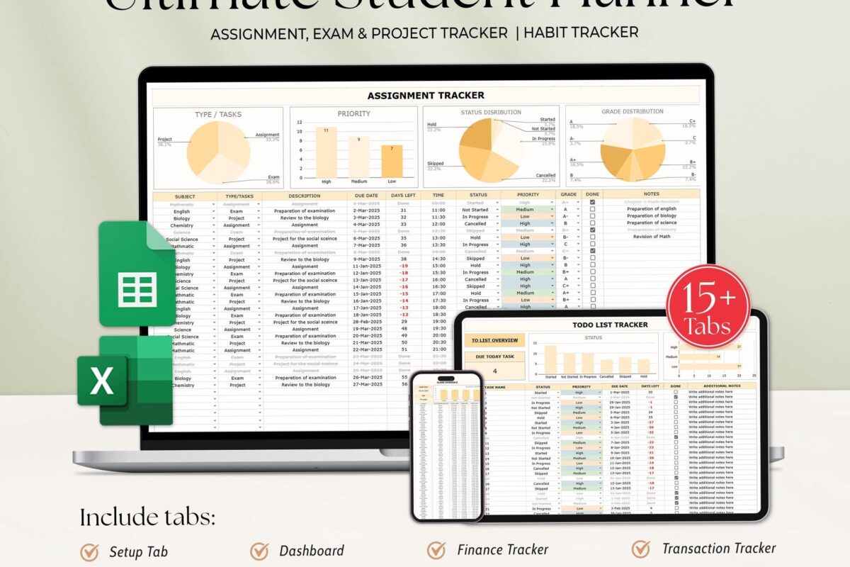 🍰 💌 stay inspired all year long: Ultimate Student Academic Planner Template for Organized College & School Life