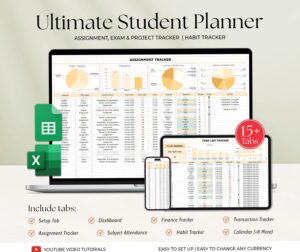 🍰 💌 stay inspired all year long: Ultimate Student Academic Planner Template for Organized College & School Life