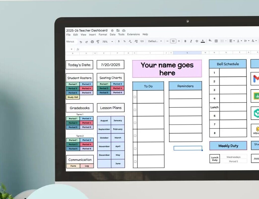 📊 📝 stay inspired all year long: The Ultimate Digital Teacher Planner with Weekly & Monthly Editable Calendars
