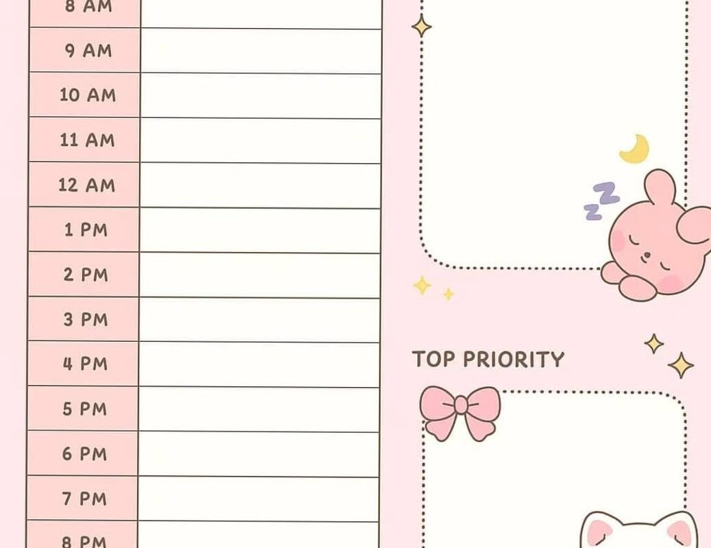 📍 🪄 stay inspired all year long: Pink Hourly Planner for Sweet Scheduling Moments