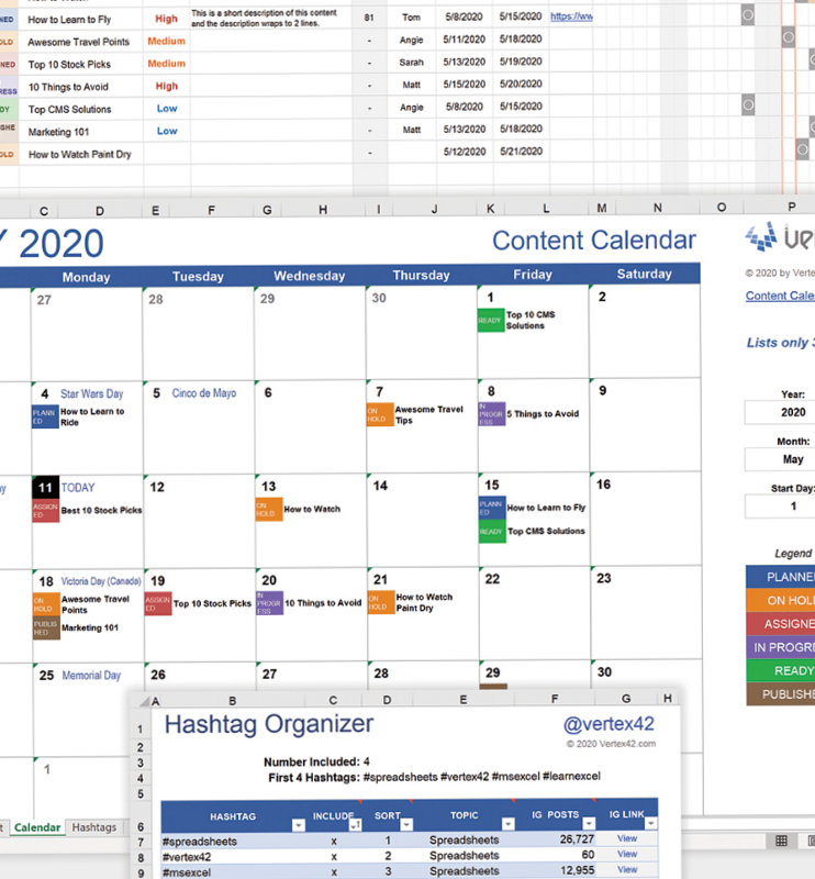 📍 💎 stay inspired all year long: Content Calendar Template for Excel & Google Sheets