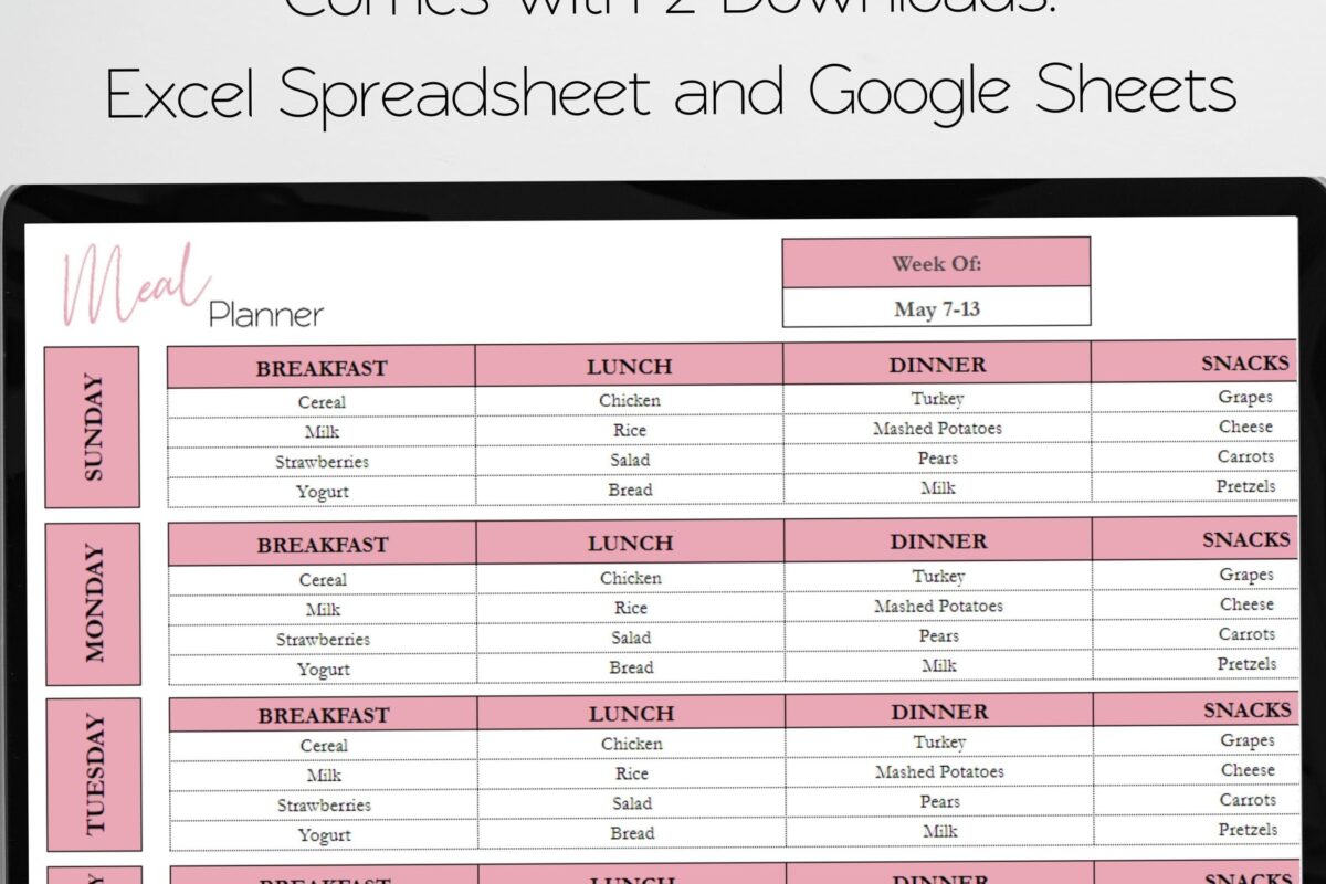 📁 📝 stay inspired all year long: Weekly Meal Planner | Digital Design & Creative Assets